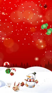 红色喜庆雪花圣诞节雪地H5背景高清