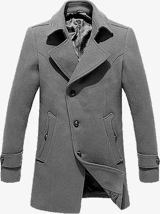 春天促销灰色男装大衣免抠