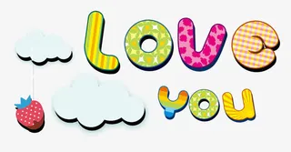 LOVE YOU 字体设计免抠