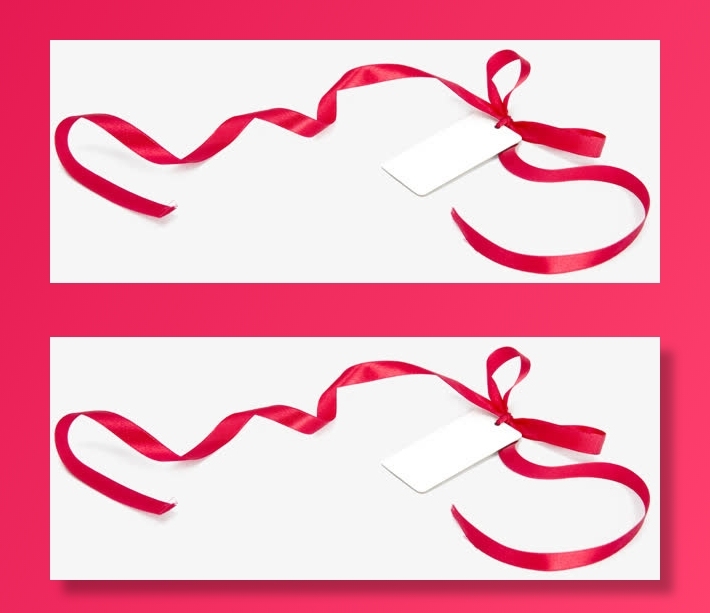 红色蝴蝶结标签免抠
