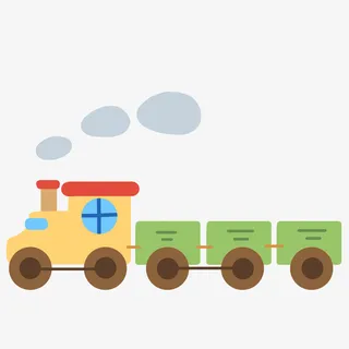 婴儿卡通玩具火车免抠