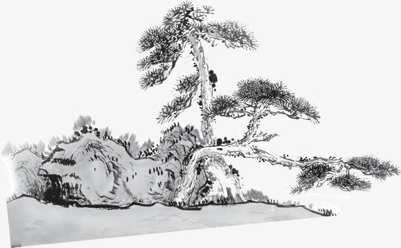 山水风景画免抠