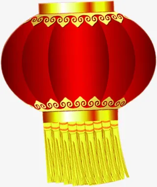 红色渐变中国风灯笼免抠