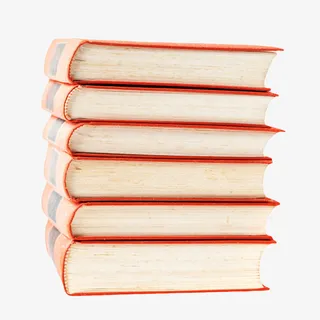 红色皮质加厚的一叠书实物免抠