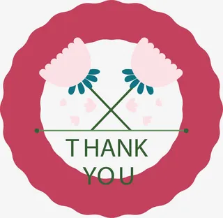 交叉花朵感谢卡免抠