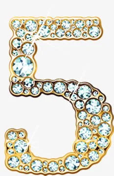 高清钻石数字装饰5免抠