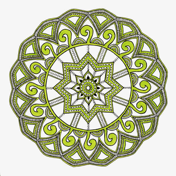 矢量绿色花纹免抠