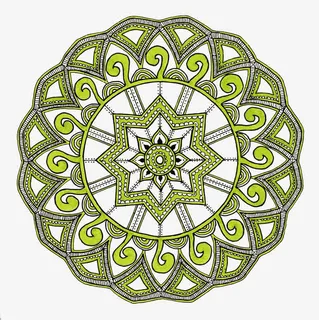 矢量绿色花纹免抠