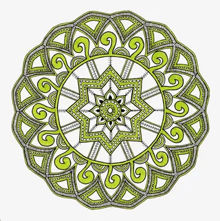 矢量绿色花纹免抠