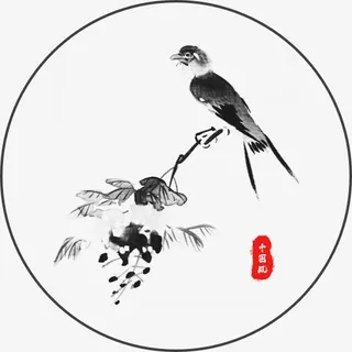 古风水墨鸟儿免抠