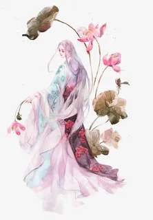 彩绘植物和人免抠