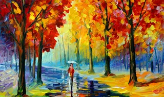 油画秋天背景高清