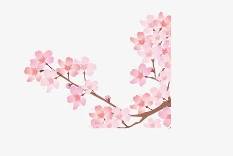 粉色中国风花枝免抠