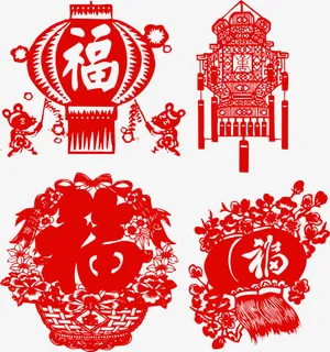 灯笼剪纸免抠