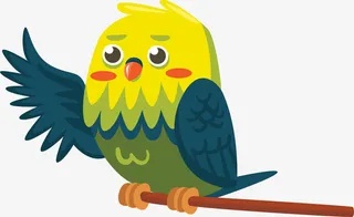 站在树枝上的可爱鹦鹉免抠