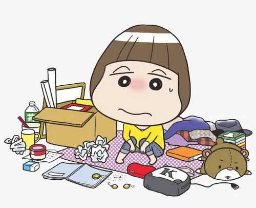 小女孩叠衣服免抠