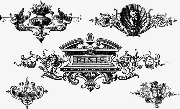 矢量欧式花纹免抠