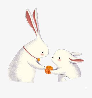 中秋玉兔卡通插画免抠