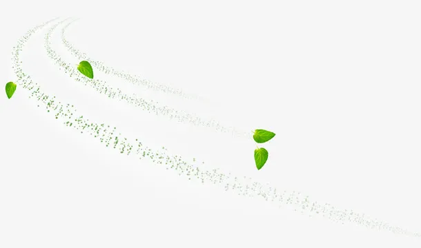 风吹的绿叶免抠