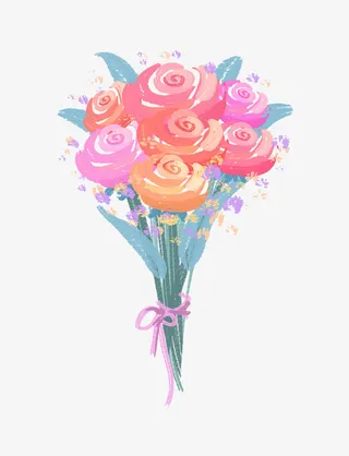 母亲节一束花免抠