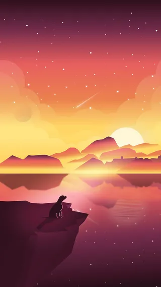 红色晚霞黄昏风景手机端H5背景素材高清