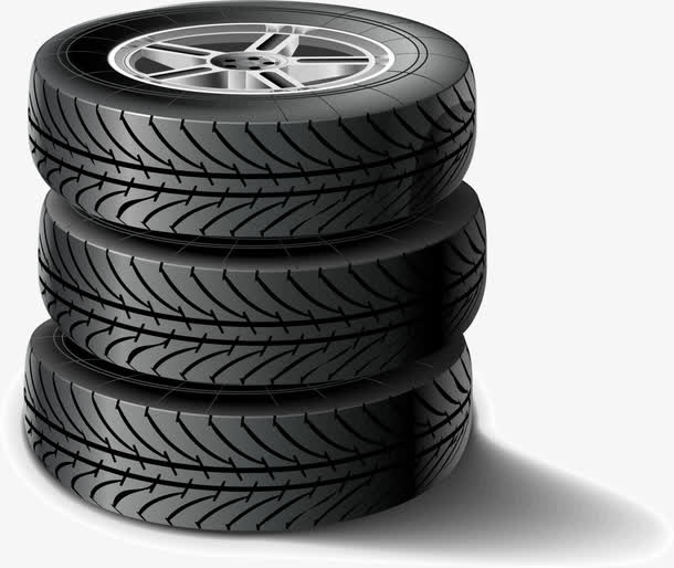 黑色汽车轮胎免抠