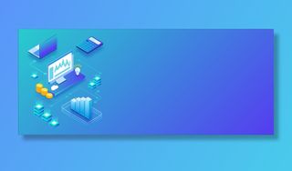 区块链蓝色渐变2.5Dbanner高清