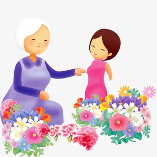 卡通老人家免抠