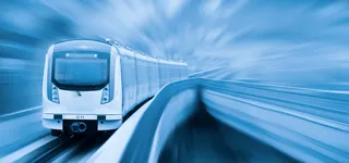 轻轨科技蓝色运输海报背景高清