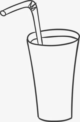 吸管杯子免抠