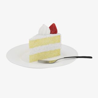 白色三角法式甜品免抠