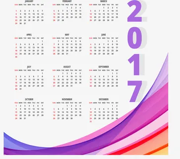 紫色边框新年台历免抠