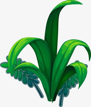 春天手绘绿色小草免抠