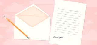 淘宝矢量卡通粉色情书铅笔信封浪漫海报高清