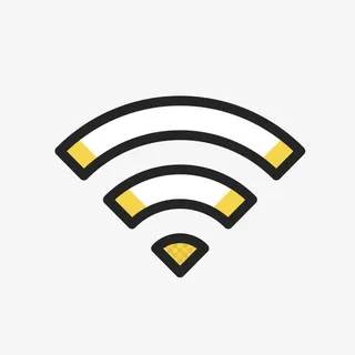 黄色无线信号免抠