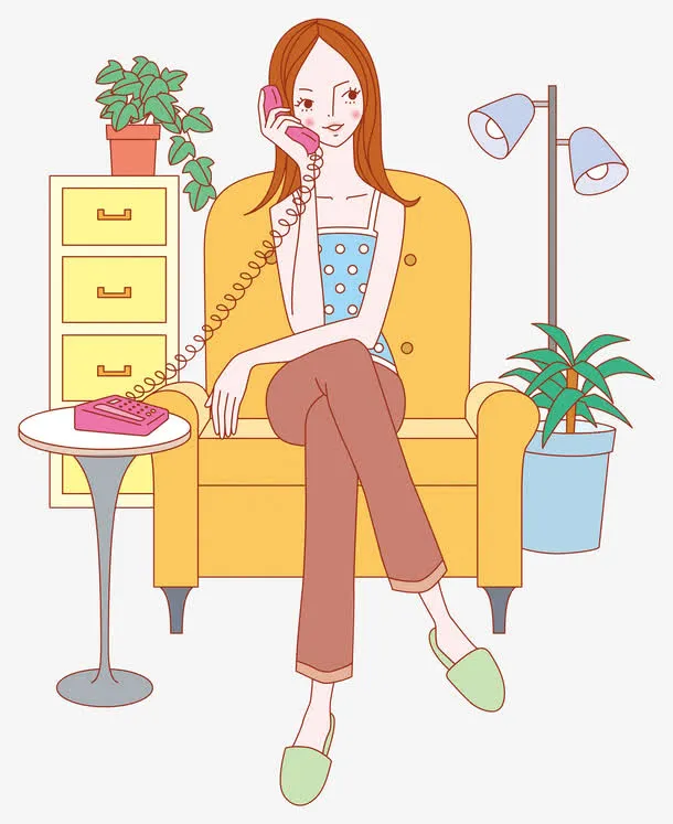 打电话的女孩免抠