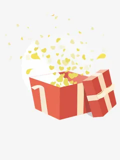 花瓣和礼物盒免抠