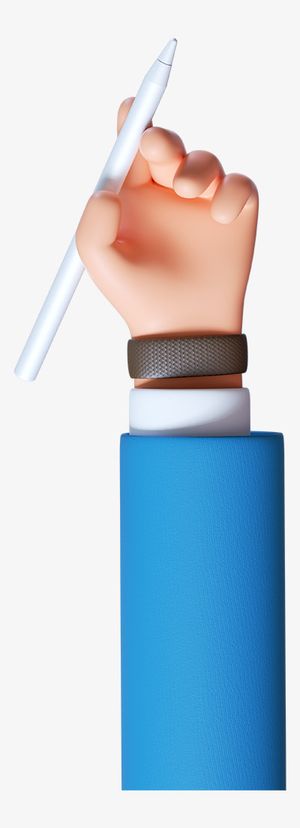 拿笔3D手模型免抠