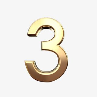 金属数字3 倒计时免抠字体元素