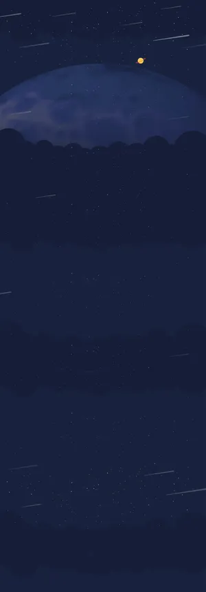 卡通月下云层月亮流星雨海报背景