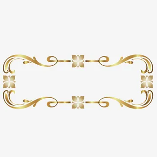 矢量图案素材金边边框免抠