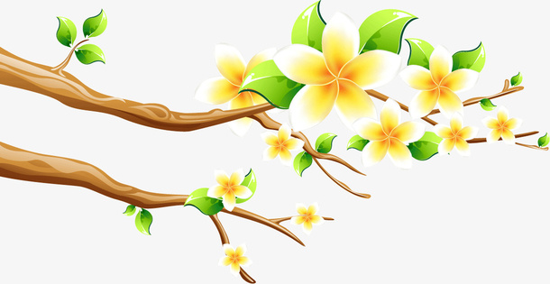 春天的鲜花树枝免抠