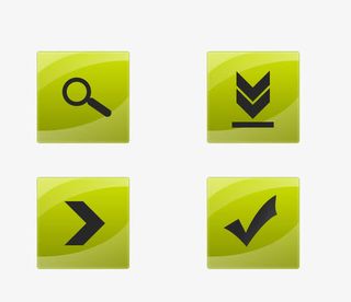 绿色方形按钮PNG图标免抠