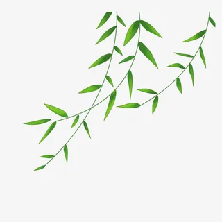 清明节水墨风风中的柳叶免抠