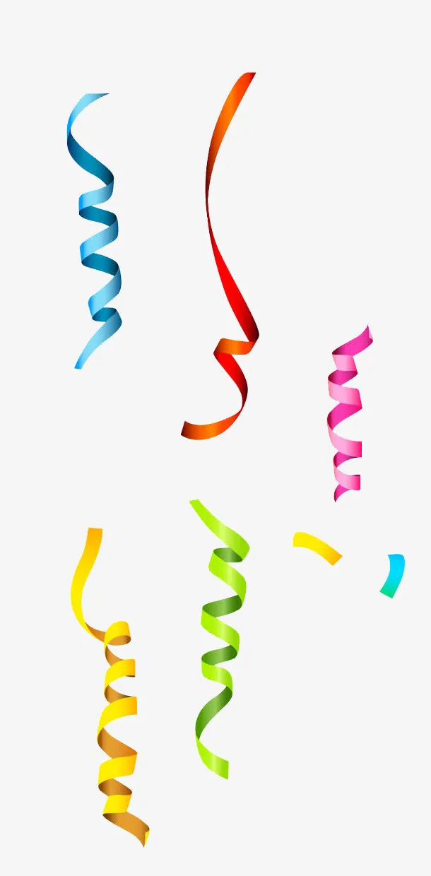 多色彩带PNG素材免抠