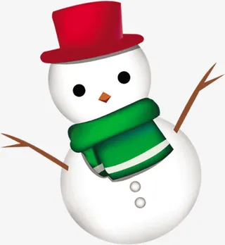 扁平风格创意白色的雪人免抠