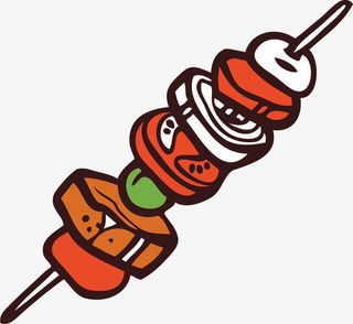 矢量图水彩羊肉串食物免抠
