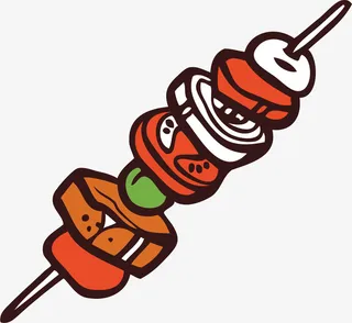 矢量图水彩羊肉串食物免抠