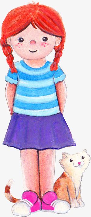 铅笔画女孩免抠