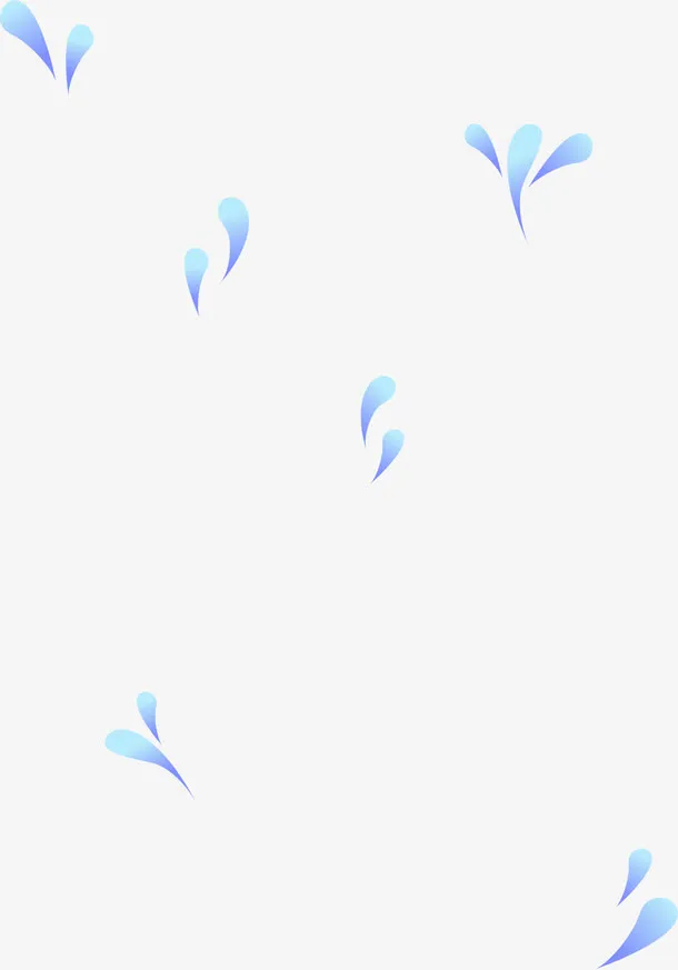 蓝色水滴漂浮免抠